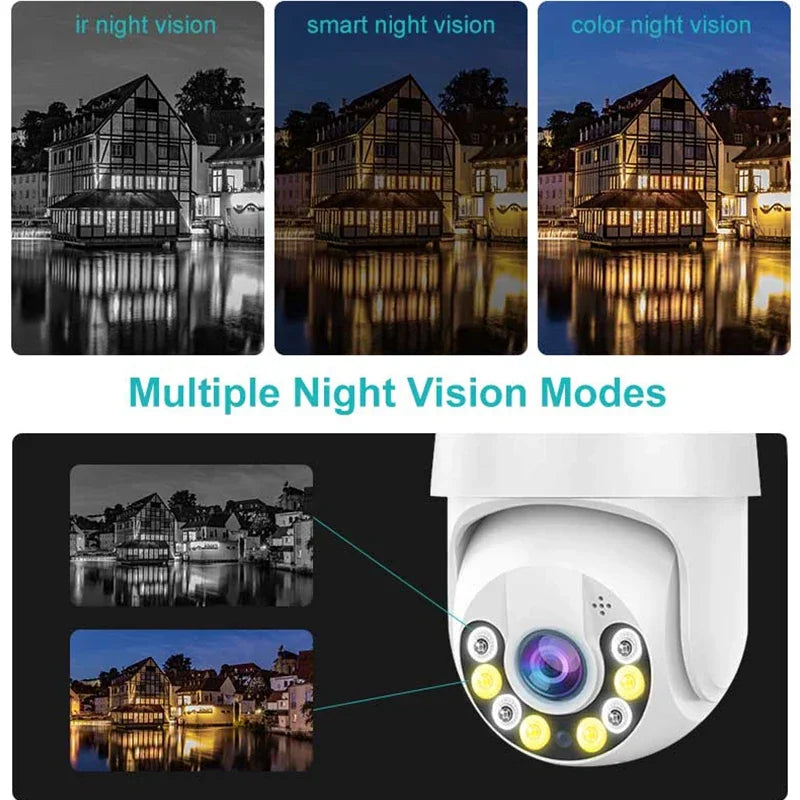Caméra PTZ WiFi Extérieure 8 MP Vision Nocturne Couleur